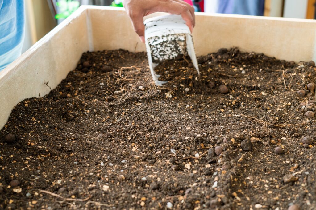 Fertilizing Raised Garden Bed